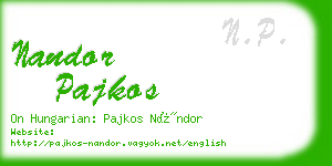 nandor pajkos business card